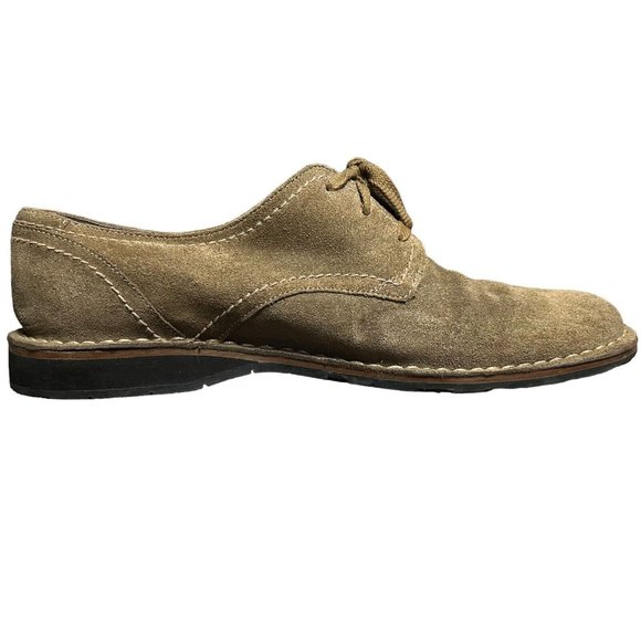 John Varvatos Brown Suede Leather Plain Toe Derby Blucher Shoes Mens Size 12 M - Picture 1 of 13
